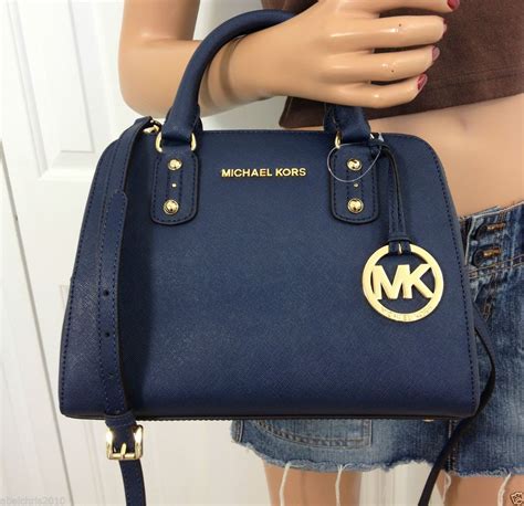 michael kors small blue purse|Michael Kors navy blue purse.